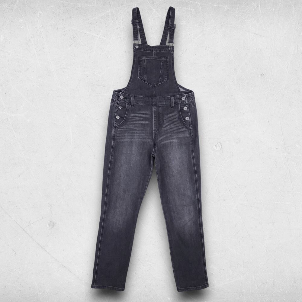Old Navy BIB Overalls Women‎ 10 Black Pockets Straight Leg Utility Casual Retro